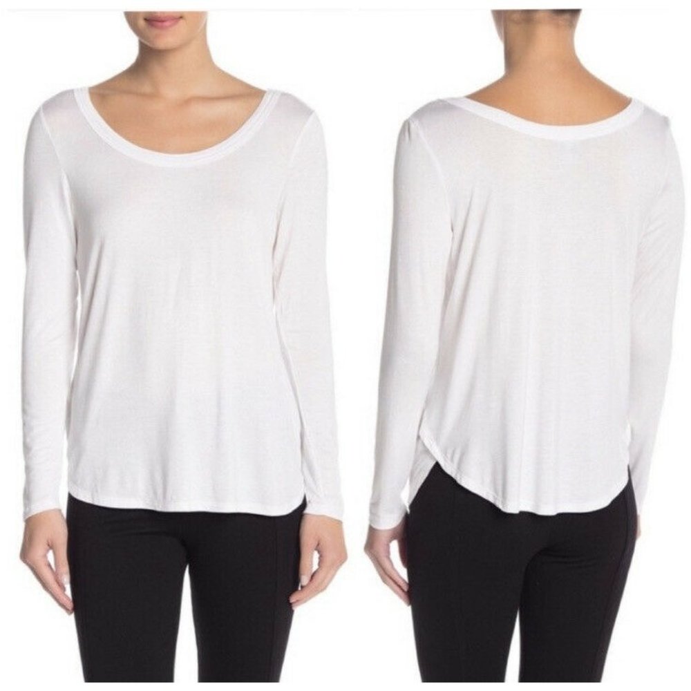 Anthropologie H By Bordeaux White Long Sleeve top XL NEW TINY SPOTS Versatile